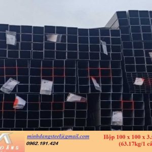 Thép hộp đen/mạ kẽm 100x100x3.5x6000