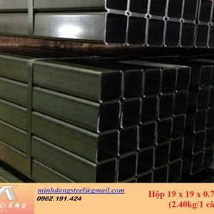 Thép hộp đen/mạ kẽm 19x19x0.7x6000