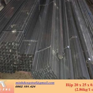 Thép hộp đen/mạ kẽm 20x25x0.7x6000