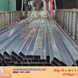 Thép hộp đen/mạ kẽm 20x40x1.1x6000