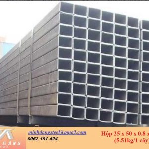 Thép hộp đen/mạ kẽm 25x50x0.8x6000