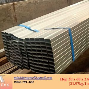 Thép hộp đen/mạ kẽm 30x60x2.8x6000