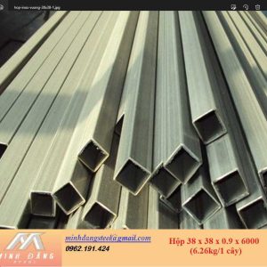 Thép hộp đen/mạ kẽm 38x38x0.9x6000
