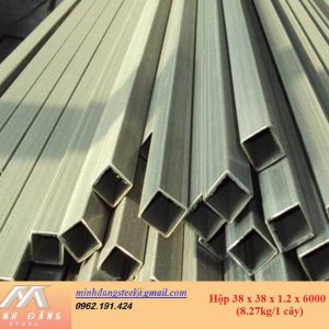 Thép hộp đen/mạ kẽm 38x38x1.2x6000