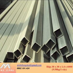 Thép hộp đen/mạ kẽm 38x38x1.4x6000