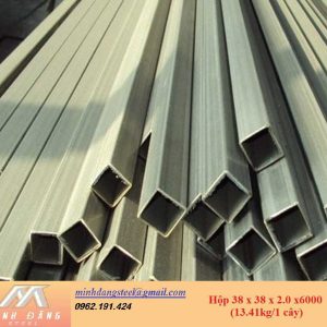 Thép hộp đen/mạ kẽm 38x38x2.0x6000