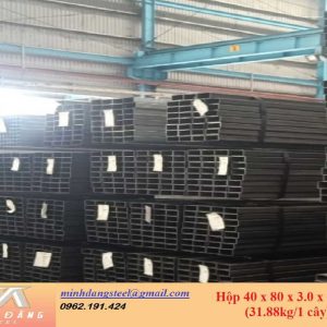 Thép hộp đen/mạ kẽm 40x80x3.0x6000
