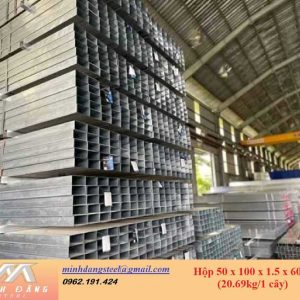 Thép hộp đen/mạ kẽm 50x100x1.5x6000