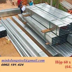 Thép hộp đen/mạ kẽm 60x120x4.0x6000